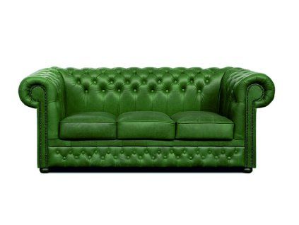 Pohovka Chesterfield Lord 3 kůže zelená