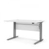 Výškově nastavitelný psací stůl Office 80400/382 bílá/silver grey