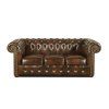 Pohovka Chesterfield Classic 3 kůže hnědá