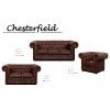 Pohovka Chesterfield Lord 3 kůže hnědá