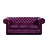 Pohovka Chesterfield Lord 3 kůže bordó