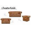 Sedací souprava Chesterfield Lord 3+2+1 kůže koňak